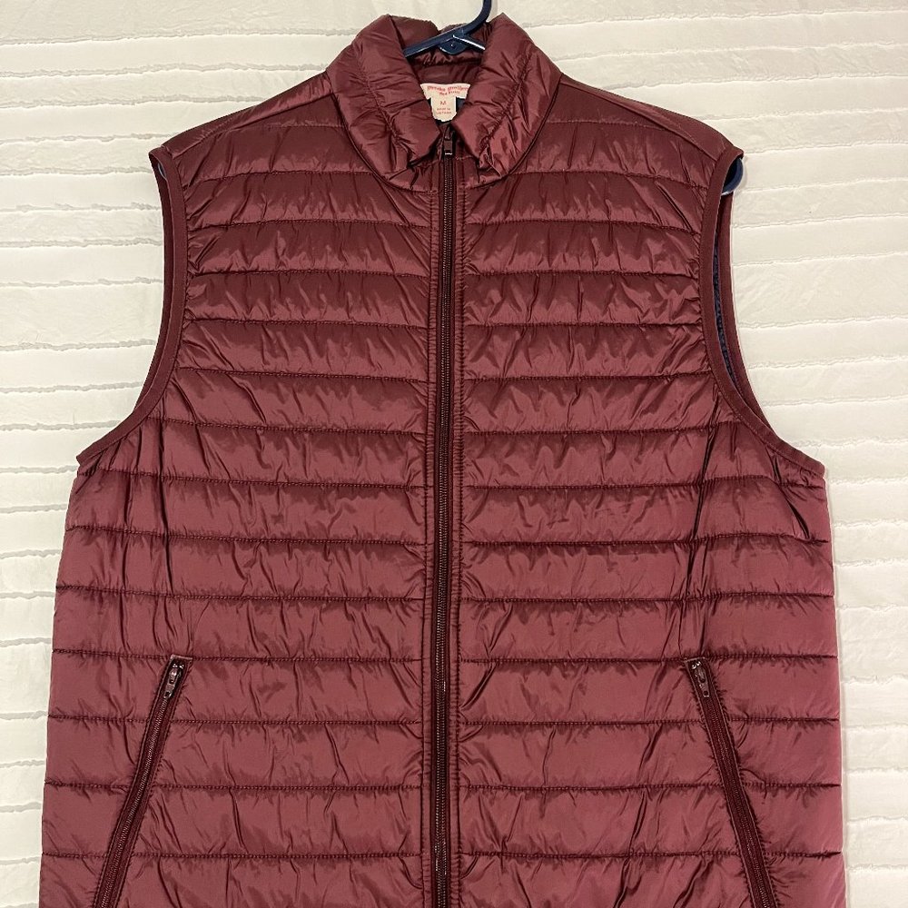 Brooks Brothers - Red Fleece Puffer Vest (Red), Men's Size Medium